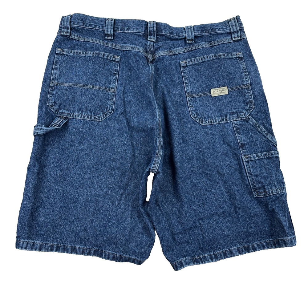 Vintage Y2K Wrangler Shorts Men 38 Carpenter Baggy Jorts Work Wear Dark Wash A27
